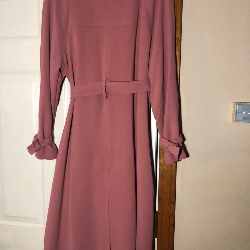 Nine West  Wrap pink Trench coat with Tie Waist - Picture 5 of 9